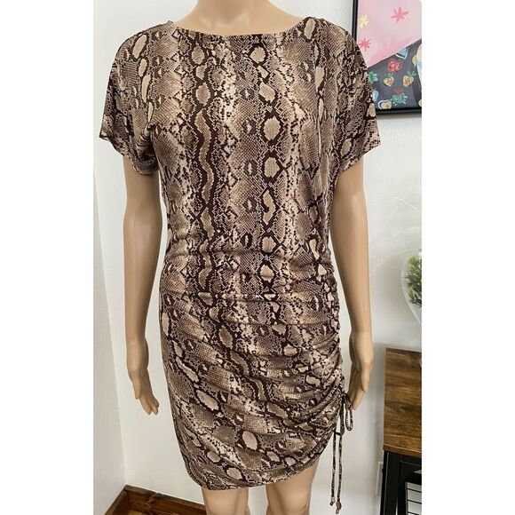 Michael KORS Snake Skin Side String Mini Dress Womens Sz S - Picture 1 of 5